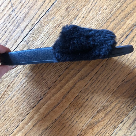 Fuzzy Slide Sandals - Picture 2 of 3